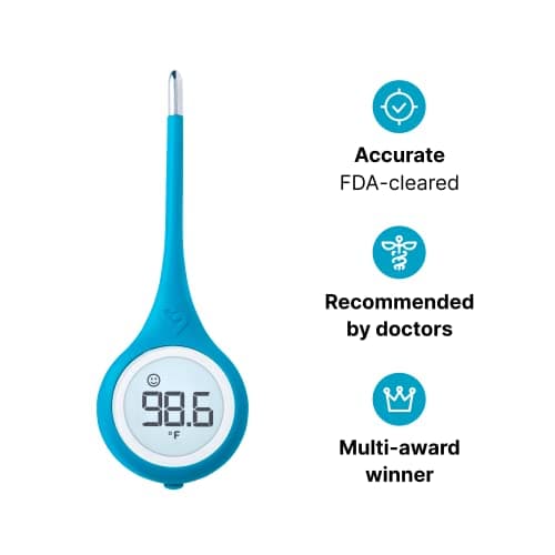 Kinsa QuickCare Smart Digital Thermometer for Adults, Kids and Babies, Oral, Rectal & Underarm Thermometer, App-Connected Fever and Symptom Tracking, Fast Accurate Readings