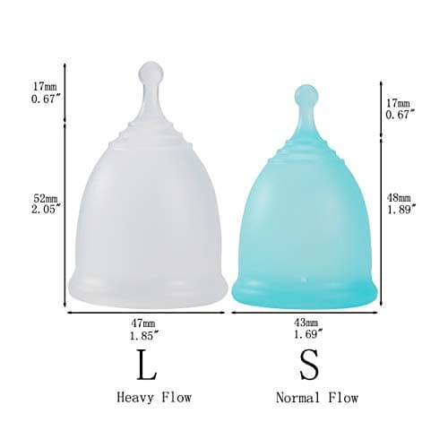 Croing 4pcs Menstrual Cup with 1 pc Sterilize Cup,Menstrual Cup Holder, Storing Period Cup(Blue and White)