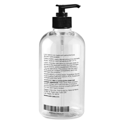 Lulu Natural Water Based Lubes. Personal Lubricant, Liquid Lube for Men, Women and Couples, Lubricants. (16oz)