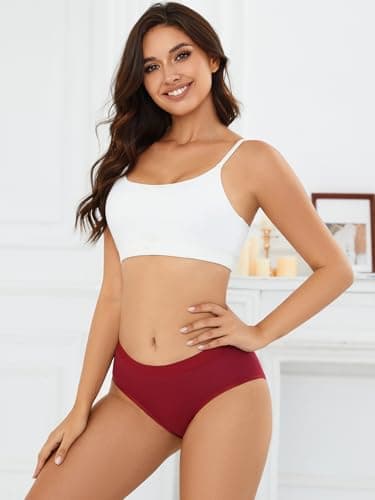 Cuweni Women's Cotton Underwear Full Coverage Soft Briefs Stretch Comfortable Low Rise Breathable Ladies Hipster Panties 6 Pack (US, Alpha, Medium, Regular, Regular, 6 color packs)
