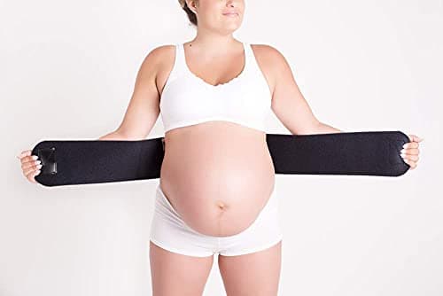 Baby Belly Band Original Pregnancy and Post Partum Belt for Maternity Support, Black - black - Medium