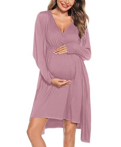 SWOMOG Maternity Nursing Robe 2-Piece Set Review: Soft, Practical Hospital-Ready?