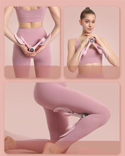 Pelvic Floor Trainer Women, 2025 New Upgraded Thigh Trainer, Intelligent Counting, 360° Rotation, Anti Slip Design, Thigh Toner Workout (Pink)