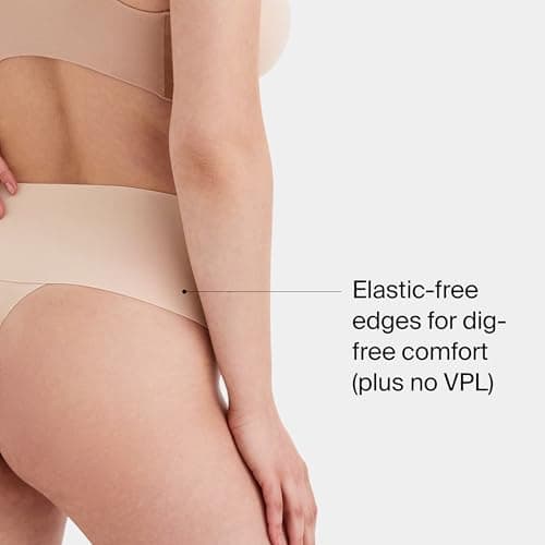 SPANX SPANXsupersmooth Undie-tectable Thong - Comfortable Core Control - Invisible Shapewear - Women No Show Thong Underwear - Soft Nude - Medium