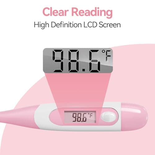 Snomd Clinical Digital Thermometer for Adults and Babies, Oral Armpit and Rectal Temperature Thermometer for Fever with Alarm, Flexible Tip