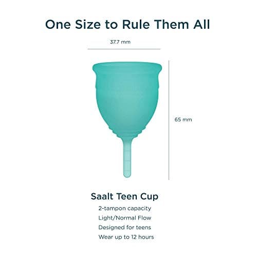 Saalt Teen Menstrual Cup – Reusable Period Cup – Made for Comfortable, Leak-Free Protection Up to 12 Hours – BPA & Latex Free - Wild Rose