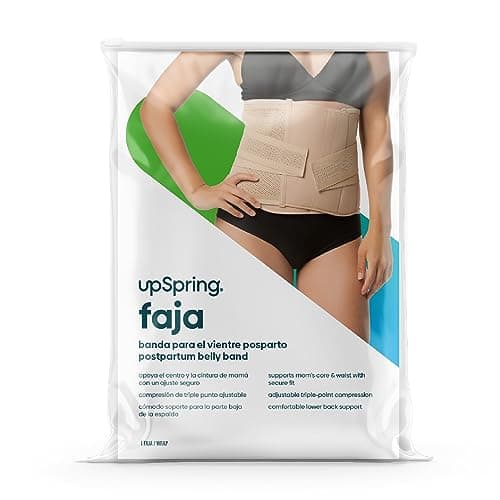 UpSpring Faja postpartum belly band, after baby shapewear wrap, small/medium, nude, (Pack of 1)