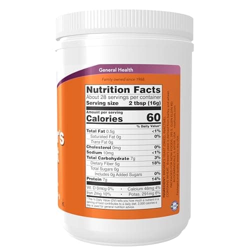 NOW Foods Supplements, Brewer's Yeast Powder with naturally occurring Protein and B-Vitamins, 1-Pound