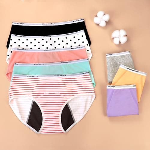 Mesachy Teens Girls Period Underwear Kids Period Panties Menstrual Leakproof Protective Underwear for Teens Cotton Briefs