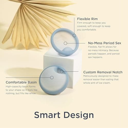 Saalt Menstrual Disc - Soft, Flexible, Reusable Medical-Grade Silicone - Wear 12 Hours - Removal Notch - Two Sizes - Menstrual Cup or Tampon Alternative - Made in USA - Lasts 10 Years (Blue, Regular)