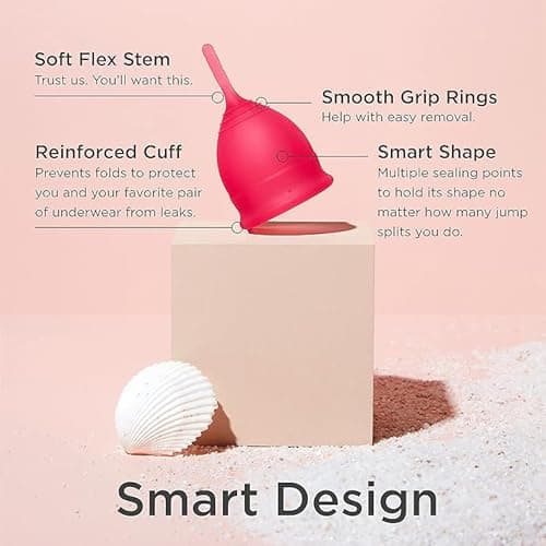 Saalt Menstrual Cup – Reusable Period Cup – Made for Comfortable, Leak-Free Protection Up to 12 Hours – BPA & Latex Free – Includes Cup & Carry Bag (Regular, Himalayan Pink)