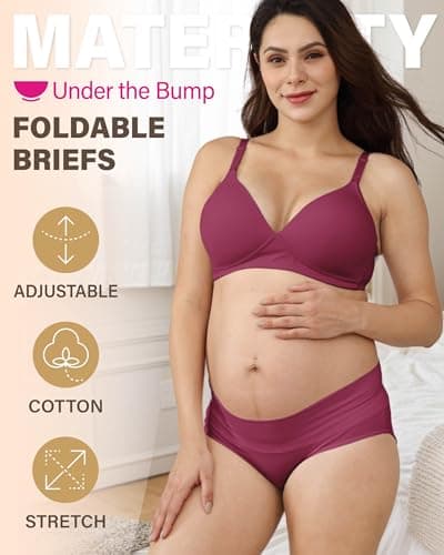 Intimate Portal Maternity Underwear Cotton Pregnancy Postpartum Panties Foldable Under the Bump Briefs 6 Pack Epitome L