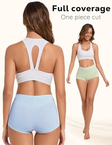 ALLBASE womens Cotton Underwear Ladies High Waisted Full Coverage Stretch Postpartum Panties Pack of 5
