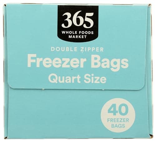 365 by Whole Foods Market, Quart Size Freezer Bags, Double Zipper, 40 Count