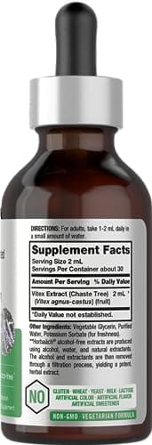 Horbäach Vitex Berry Chasteberry Extract Tincture | 2 fl oz | Super Concentrated Liquid | Alcohol Free Chaste Tree Berry Supplement | Vegetarian, Non-GMO, Gluten Free
