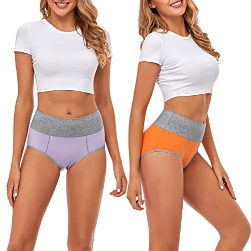 CULAYII High Waisted Underwear for Women Cotton Briefs Full Coverage Soft Breathable Ladies Panties