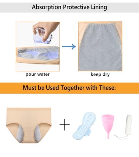 JojoQueen Period Panties for Women Ladies Cotton Underwear Soft Stretch Briefs Plus Size Menstrual Panty