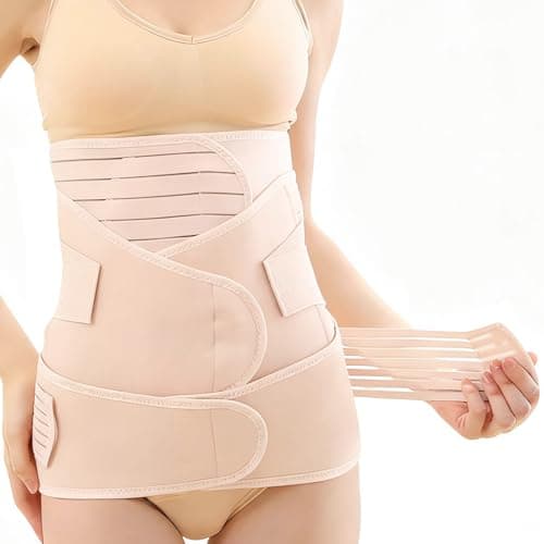 Cmipeob 3 In 1 Postpartum Belly Band Test – C-Section & Post Partum Binde Beige, Large