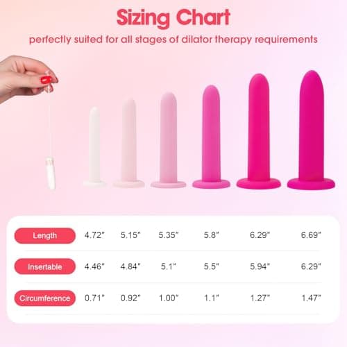 Silicone Pelvic Floor Muscle Dilator Exerciser Trainer Set - 6 Kit System (Large Set)