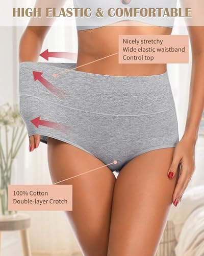Postpartum Underwear for Women Tummy Control Panties Soft Breathable High Waisted Underwear Women Pregnancy Panties Cotton Ladies Briefs(L)