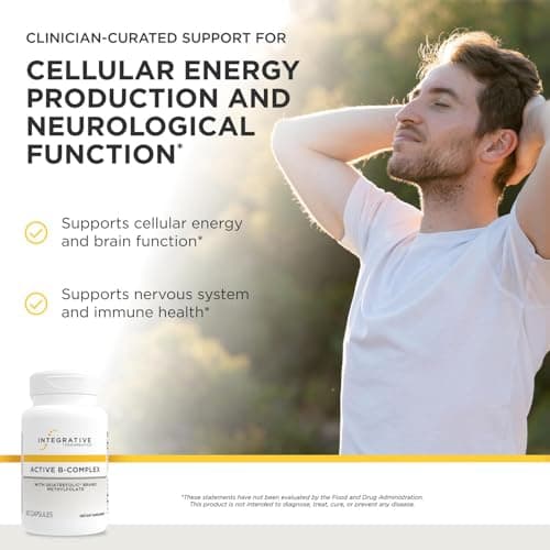 Integrative Therapeutics Active B-Complex - Cellular Energy & Heart Health Support with Vitamins B2, B6 & B12* - Supports Nervous & Immune Systems* - Third-Party Tested - 60 Capsules (30 Servings)
