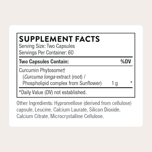 THORNE - Curcumin Phytosome 1000 mg (Meriva) - Clinically Studied, High Absorption - Supports Healthy Inflammatory Response in Joints, Muscles, GI Tract, Liver, Brain & Nerves* - 60 Servings