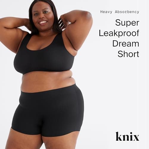 KNIX Super Leakproof Dream Short - Period Underwear for Women - Machine Washable, Reusable - Black, Medium (3 Pack)