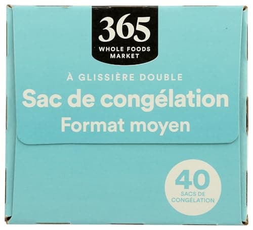 365 by Whole Foods Market, Quart Size Freezer Bags, Double Zipper, 40 Count