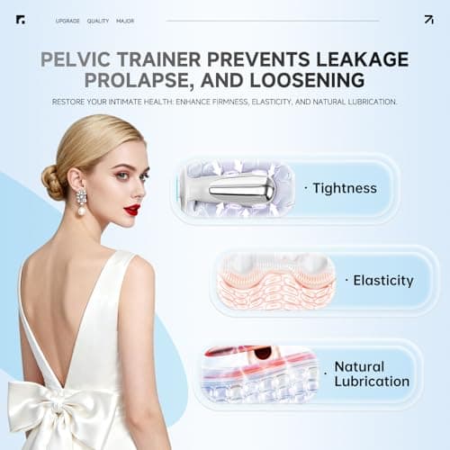 Pelvic Floor Toner for Women - EMS, Red Light & Vibration, Rechargeable Kegel Exerciser for Bladder Control, Incontinence, Strengthens Deep Muscles