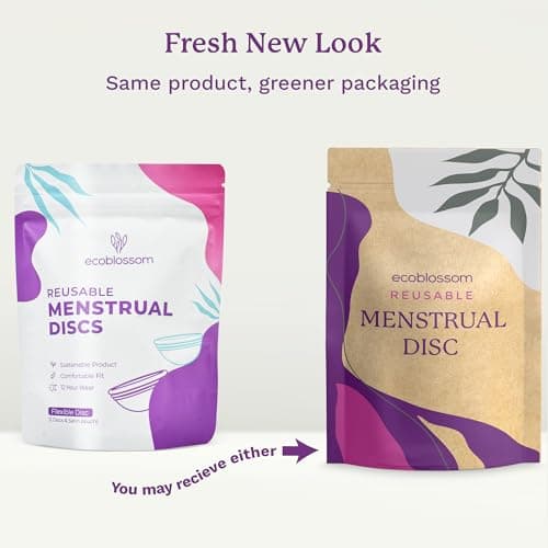 Ecoblossom Reusable Menstrual Disc - Menstrual Cup - Soft Period Disc for Women Designed with Flexible, Medical-Grade Silicone Period Cup (Black)