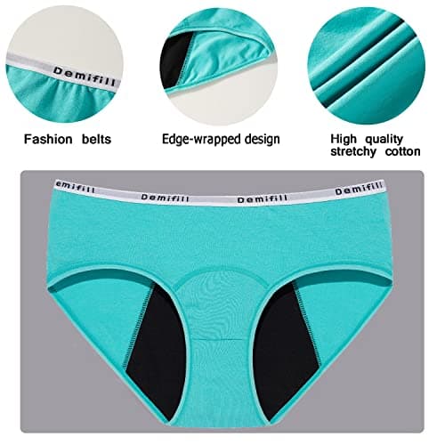 Demifill Teen Girls Period Panties Juniors First Period Starter Underwear Soft Briefs 12-14Years