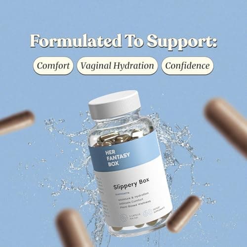 Her Fantasy Box | Slippery Box | Fast-Acting Slippery Elm Capsules for Feminine Wellness & Intimate Moisture Support – 60 Vegan Capsules