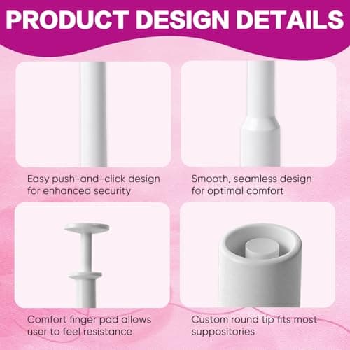 20 Pack Disposable Suppository Applicators for Women, Hygienic Individually Wrapped Vaginal Applicators, Vaginal Suppositories Fits Most Pills, Tablets, Capsules & Suppository Brands