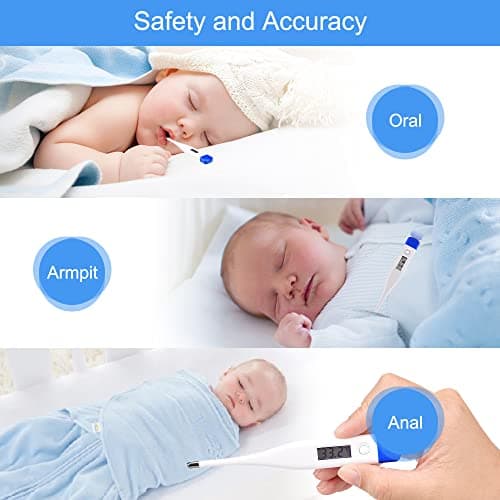 Berrcom Digital Thermometer for Adults, Kids, and Babies, Oral Rectal Underarm Medical Thermometer with Fever Alarm and C/F Switchable