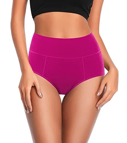 ASIMOON High Waisted Underwear for Women Cotton Postpartum Underwear C Section Briefs Soft Breathbale Ladies Panties L