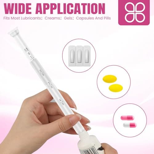 30 Pack Disposable Vaginal Suppository Applicator for Women, Fits Most Lubricants Creams Gels Pills Tablet Suppositories, Threaded End, Soft & Small Tip, with Dosage Markings, Individually Wrapped