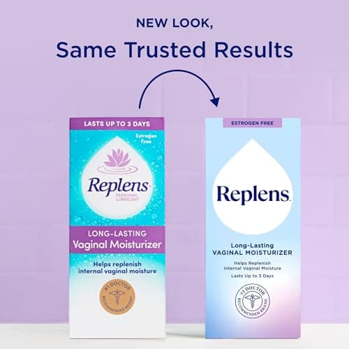 Replens Long-Lasting Vaginal Moisturizer, Relieves Vaginal Dryness for Up to 3 Days, Fragrance Free, 14 Applications