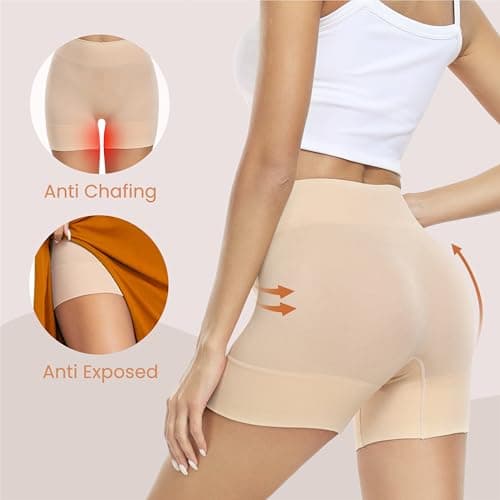 BESTENA 3 Pack Slip Shorts for Under Dress Anti Chafing Shorts Boyshorts Panties for Women