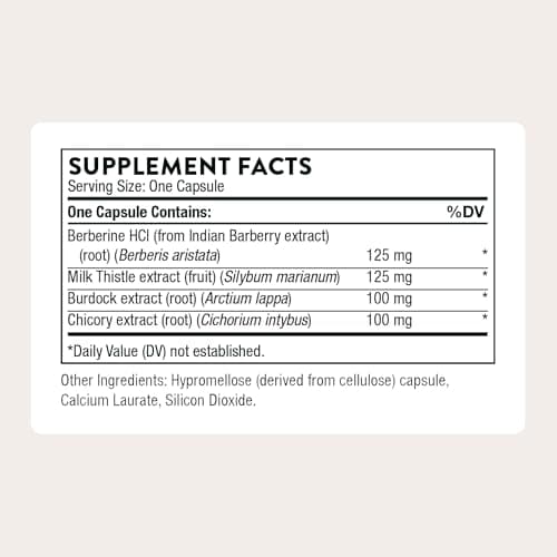 THORNE - Liver Cleanse - Milk Thistle & Berberine Supplement with Burdock & Chicory Extracts - Herbal Blend Supports the Liver’s Natural Detoxification Function* - Third-Party Certified - 60 Capsules