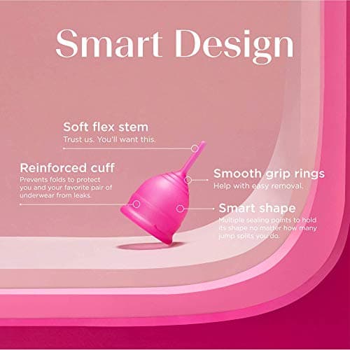 Saalt Teen Menstrual Cup – Reusable Period Cup – Made for Comfortable, Leak-Free Protection Up to 12 Hours – BPA & Latex Free - Wild Rose