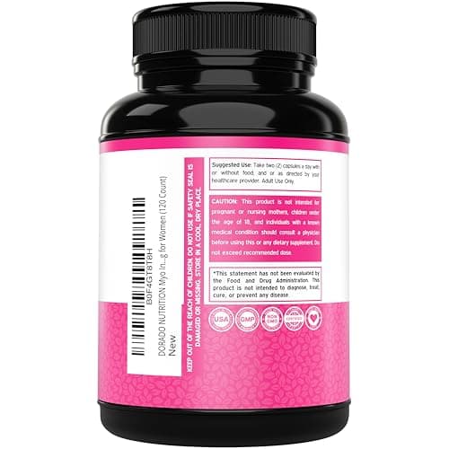 Inositol Capsules (Myo Inositol) (1000mg Per Serving 120 Capsules) Myo Inositol Supplement for Women Hormone Balance Support - Vegan Safe - Third Party Tested - Gluten Free & Made in USA (120 Count)