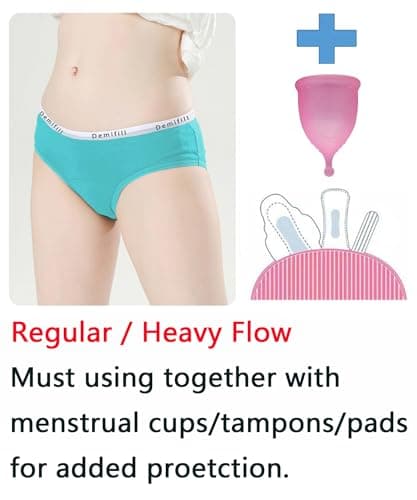 Demifill Teen Girls Period Panties Juniors First Period Starter Underwear Soft Briefs 12-14Years