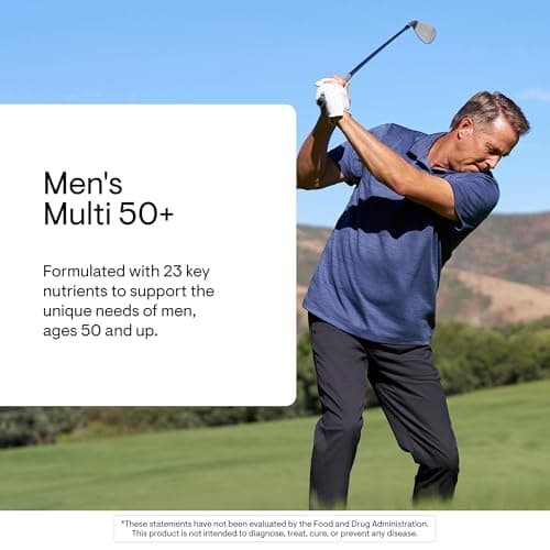 THORNE - Men's Multi 50+ - Comprehensive Daily Multi with Vitamins A, B6, B12, C, D, E, Zinc & More - Support Heart, Brain, Prostate, Muscle & Immune Health* - Third-Party Certified - 180 Capsules