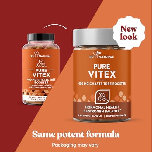 Vitex Pure 400 Mg Chasteberry - Natural PMS Support, Balance Hormones, Regulate Cycle, Promote Skin Health - Full-Spectrum & Standardized - 60 Vegan Soft Capsules