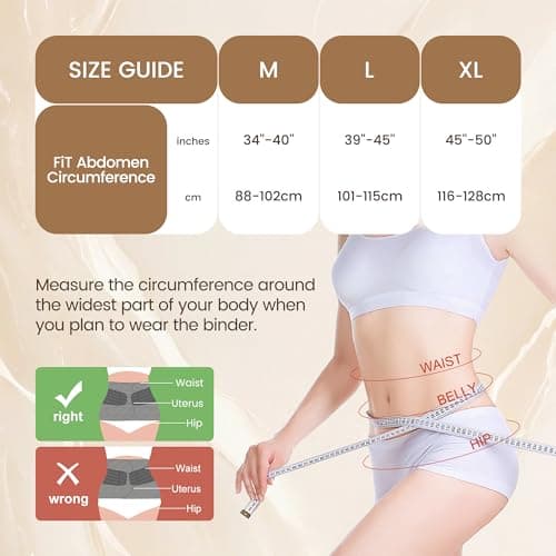 Trendyline Postpartum Belly Band for Women: Abdominal Binder Post Surgery Stomach Compression Support Belt - Post Partum Waist Girdle C Section Recovery Wrap Black
