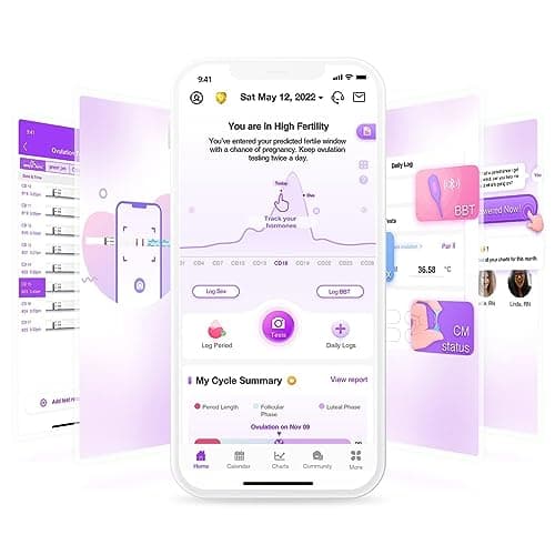 Easy@Home Ovulation Test Predictor Kit : Accurate Fertility Test for Women (Width of 5mm), Fertility Monitor Test Strips, 50 LH Strips with 50 Urine Cups