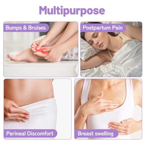 Reusable Perineal Cooling Pad for Postpartum and Hemorrhoid Pain Relief,Instant Perineal Cold Pack,Vaginial Ice Pack for Pain Relief (Color-Purple)