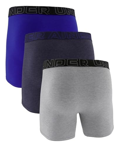 Under Armour Mens Performance Cotton - Solid 6 In 3 Pack Midnight Navy Large