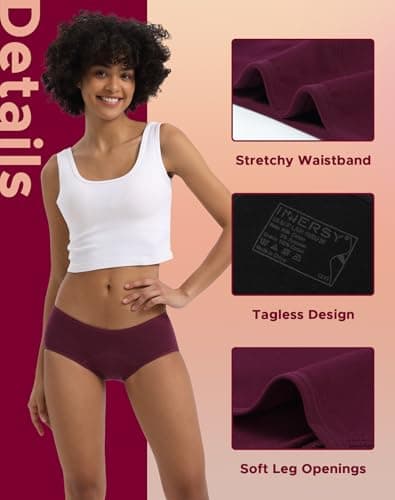 INNERSY Period Underwear for Women Teens Leak-Proof Menstrual Cotton Protective Hipster Panties 3-Pack (Light Flow (Dark Vintage), Medium)