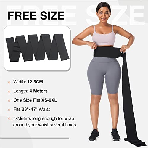 FeelinGirl Waist Trainer for Women Men Waist Wrap Tummy Control Waist Shaper with Loop Waist Trainer for Lower Belly Fat Black